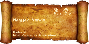 Magyar Vanda névjegykártya
